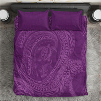 Hawaiian Turtle and Shark Bedding Set Kakau Tribal with Polynesian Pattern Pink Color