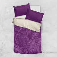 Hawaiian Turtle and Shark Bedding Set Kakau Tribal with Polynesian Pattern Pink Color