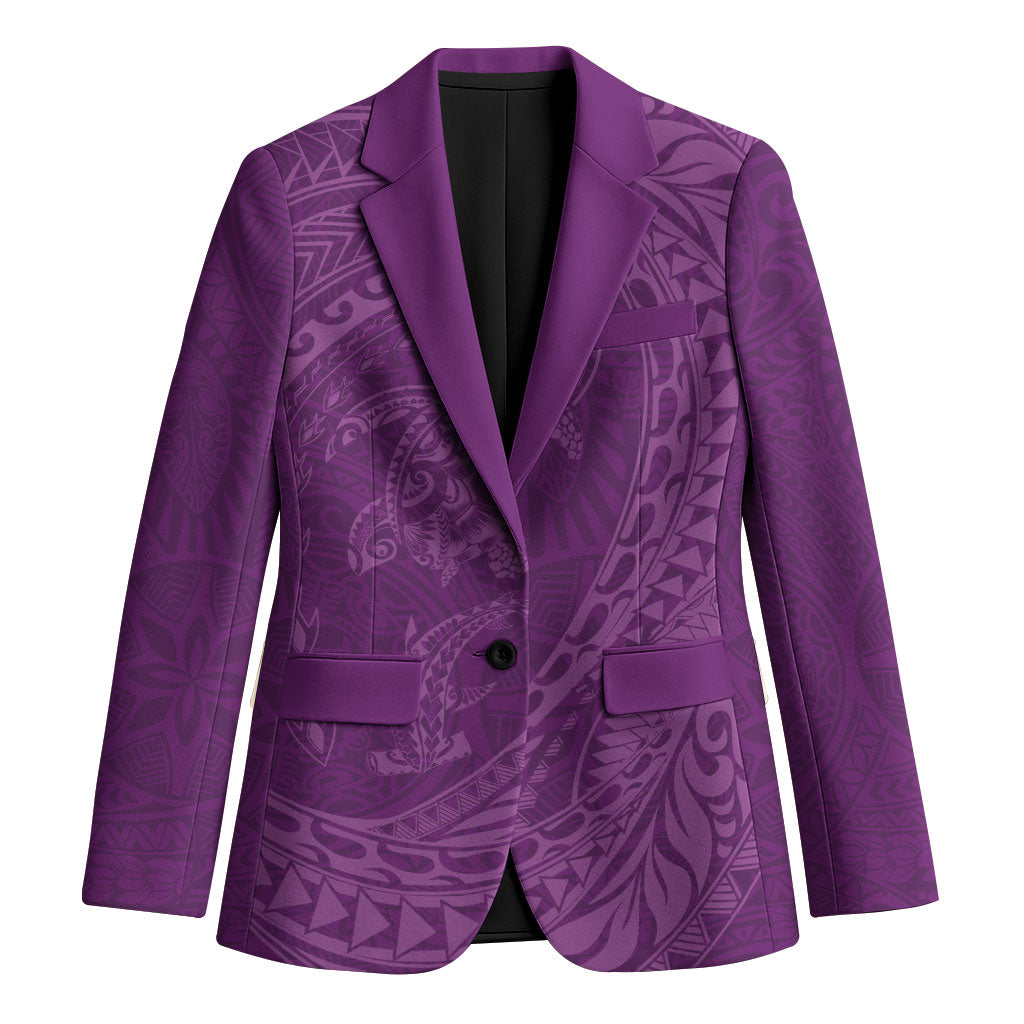 Hawaiian Turtle and Shark Blazer Kakau Tribal with Polynesian Pattern Pink Color