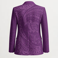 Hawaiian Turtle and Shark Blazer Kakau Tribal with Polynesian Pattern Pink Color