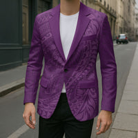 Hawaiian Turtle and Shark Blazer Kakau Tribal with Polynesian Pattern Pink Color