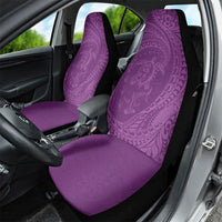 Hawaiian Turtle and Shark Car Seat Cover Kakau Tribal with Polynesian Pattern Pink Color