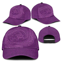 Hawaiian Turtle and Shark Classic Cap Kakau Tribal with Polynesian Pattern Pink Color