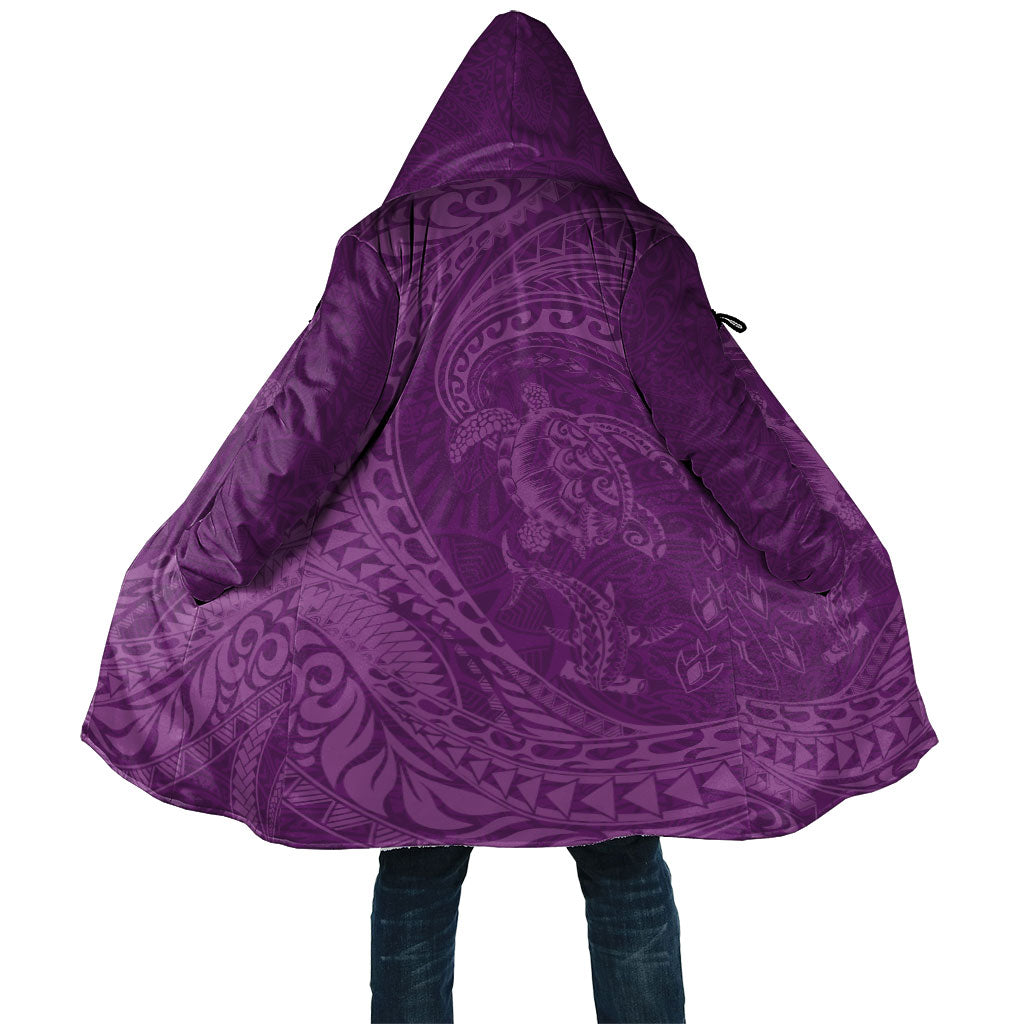 Hawaiian Turtle and Shark Cloak Kakau Tribal with Polynesian Pattern Pink Color