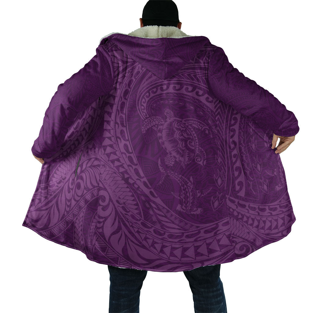 Hawaiian Turtle and Shark Cloak Kakau Tribal with Polynesian Pattern Pink Color