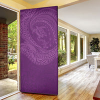 Hawaiian Turtle and Shark Door Cover Kakau Tribal with Polynesian Pattern Pink Color