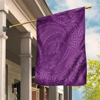 Hawaiian Turtle and Shark Garden Flag Kakau Tribal with Polynesian Pattern Pink Color