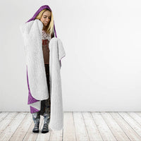 Hawaiian Turtle and Shark Hooded Blanket Kakau Tribal with Polynesian Pattern Pink Color