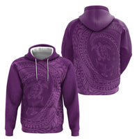 Hawaiian Turtle and Shark Hoodie Kakau Tribal with Polynesian Pattern Pink Color
