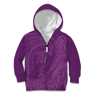 Hawaiian Turtle and Shark Kid Hoodie Kakau Tribal with Polynesian Pattern Pink Color