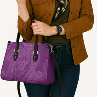 Hawaiian Turtle and Shark Leather Bag Kakau Tribal with Polynesian Pattern Pink Color