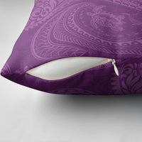 Hawaiian Turtle and Shark Pillow Cover Kakau Tribal with Polynesian Pattern Pink Color