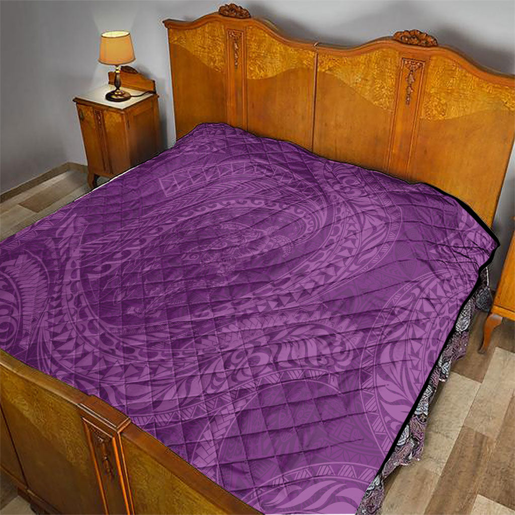 Hawaiian Turtle and Shark Quilt Kakau Tribal with Polynesian Pattern Pink Color