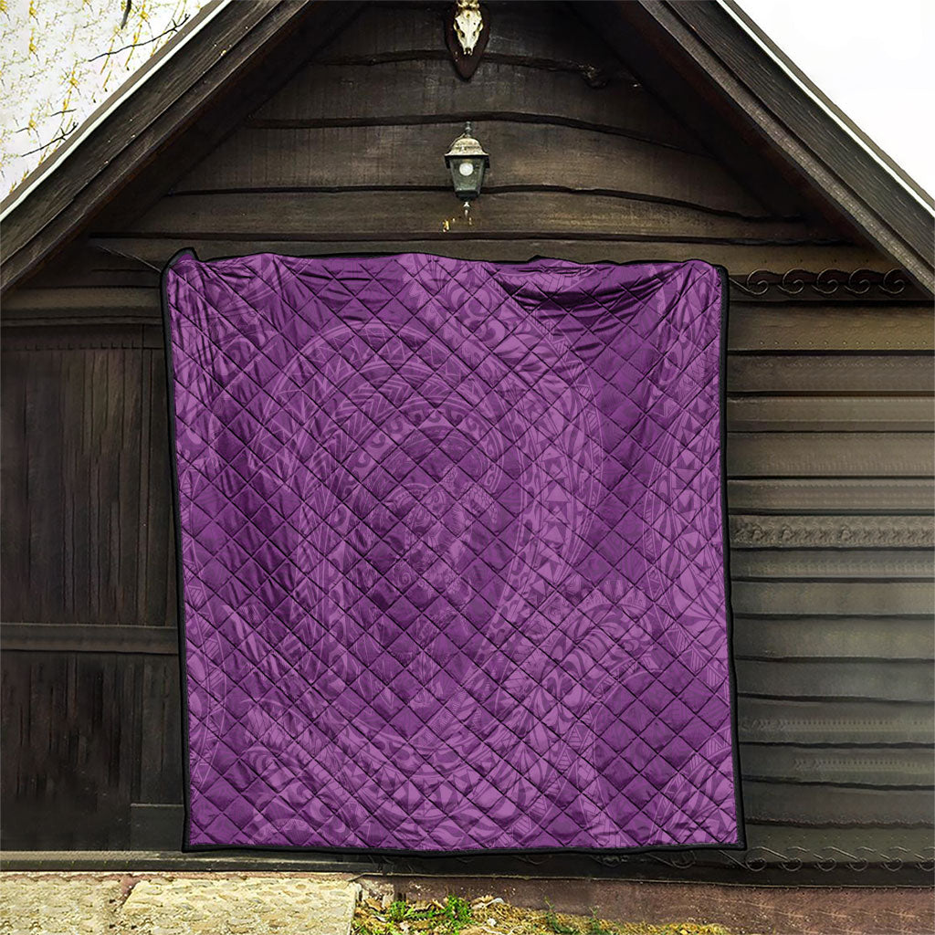 Hawaiian Turtle and Shark Quilt Kakau Tribal with Polynesian Pattern Pink Color