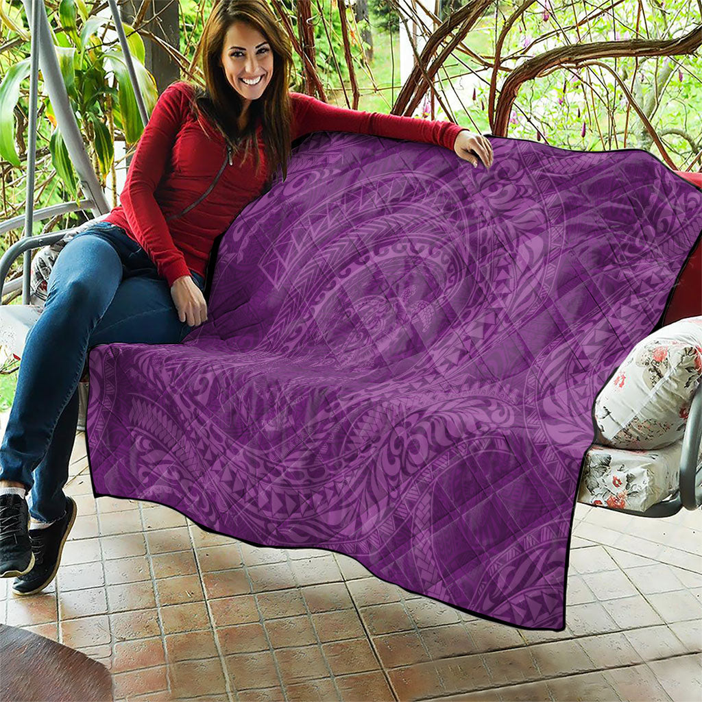 Hawaiian Turtle and Shark Quilt Kakau Tribal with Polynesian Pattern Pink Color