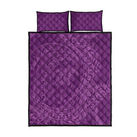 Hawaiian Turtle and Shark Quilt Bed Set Kakau Tribal with Polynesian Pattern Pink Color