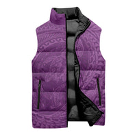 Hawaiian Turtle and Shark Sleeveless Puffer Jacket Kakau Tribal with Polynesian Pattern Pink Color