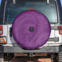 Hawaiian Turtle and Shark Spare Tire Cover Kakau Tribal with Polynesian Pattern Pink Color