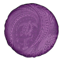 Hawaiian Turtle and Shark Spare Tire Cover Kakau Tribal with Polynesian Pattern Pink Color