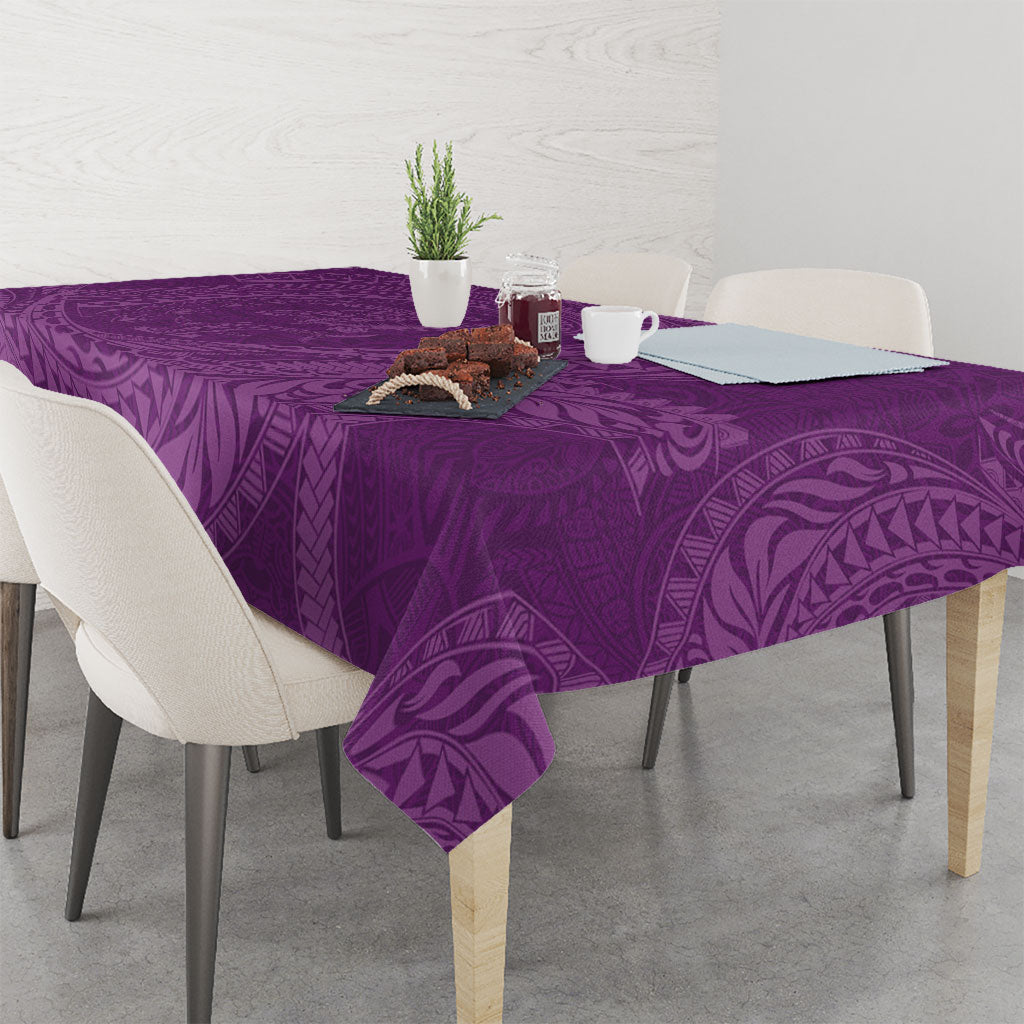 Hawaiian Turtle and Shark Tablecloth Kakau Tribal with Polynesian Pattern Pink Color