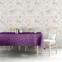 Hawaiian Turtle and Shark Tablecloth Kakau Tribal with Polynesian Pattern Pink Color