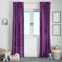 Hawaiian Turtle and Shark Window Curtain Kakau Tribal with Polynesian Pattern Pink Color