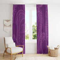 Hawaiian Turtle and Shark Window Curtain Kakau Tribal with Polynesian Pattern Pink Color