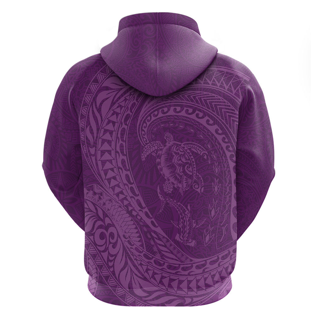 Hawaiian Turtle and Shark Zip Hoodie Kakau Tribal with Polynesian Pattern Pink Color