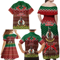 Vanuatu Christmas Family Matching Off Shoulder Maxi Dress and Hawaiian Shirt Pig Tusk Beautiful Merry Xmas Snowflake LT03 - Polynesian Pride