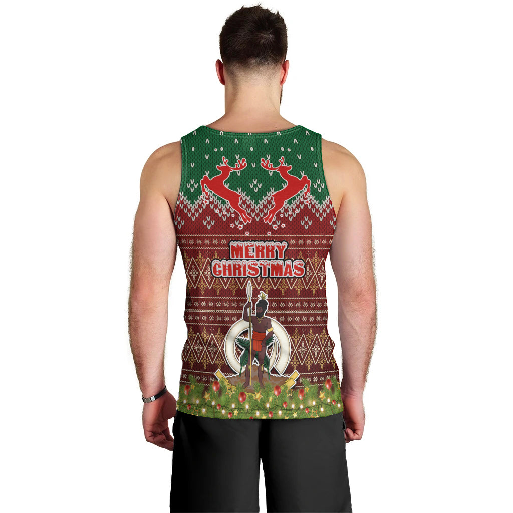 Vanuatu Christmas Men Tank Top Pig Tusk Beautiful Merry Xmas Snowflake LT03 - Polynesian Pride