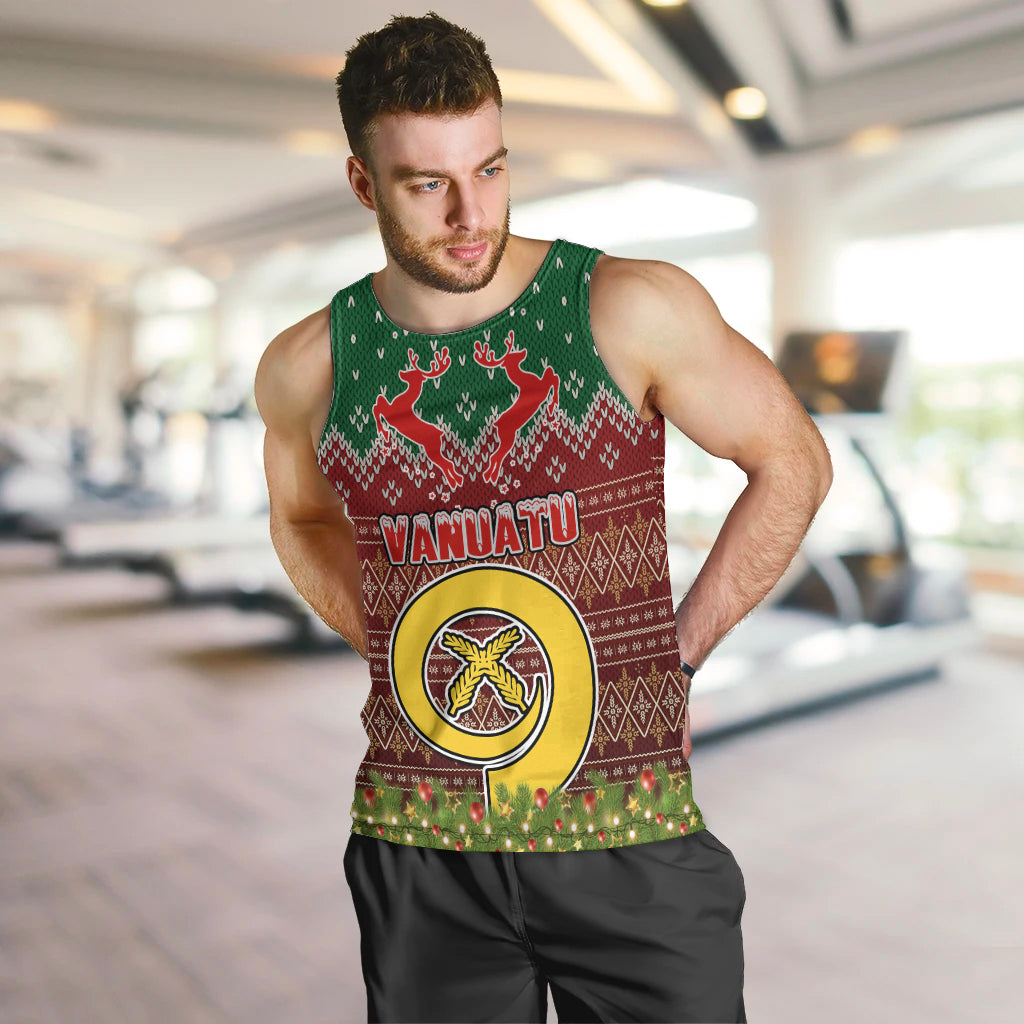 Vanuatu Christmas Men Tank Top Pig Tusk Beautiful Merry Xmas Snowflake LT03 - Polynesian Pride