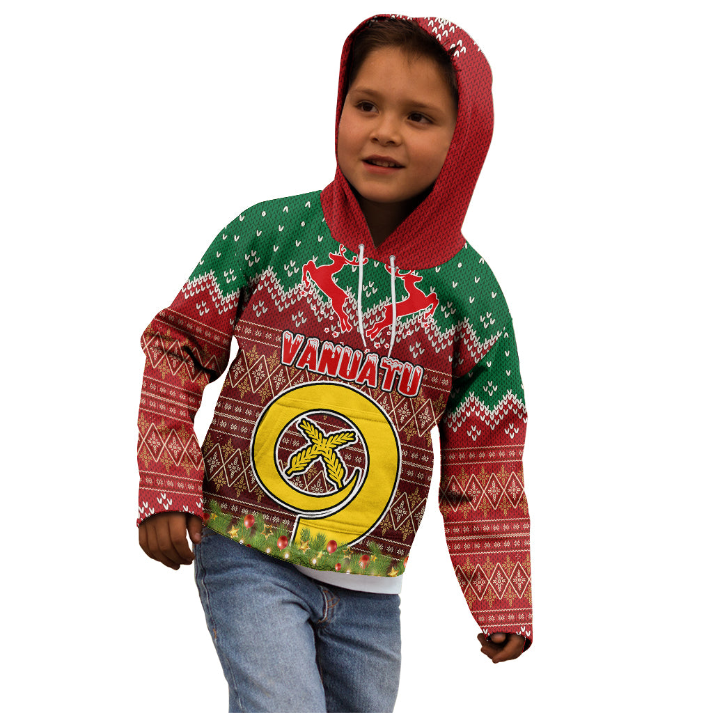 Personalised Vanuatu Christmas Kid Hoodie Pig Tusk Beautiful Merry Xmas Snowflake LT03 - Polynesian Pride