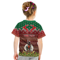 Personalised Vanuatu Christmas Kid T Shirt Pig Tusk Beautiful Merry Xmas Snowflake LT03 - Polynesian Pride