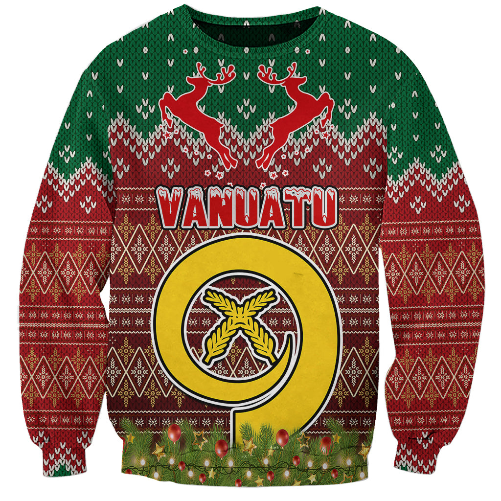 Personalised Vanuatu Christmas Sweatshirt Pig Tusk Beautiful Merry Xmas Snowflake LT03 Unisex Red - Polynesian Pride