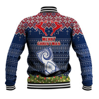 Guam Christmas Baseball Jacket Chamorro Guam Tattoos Beautiful Merry Xmas Snowflake LT03 - Polynesian Pride