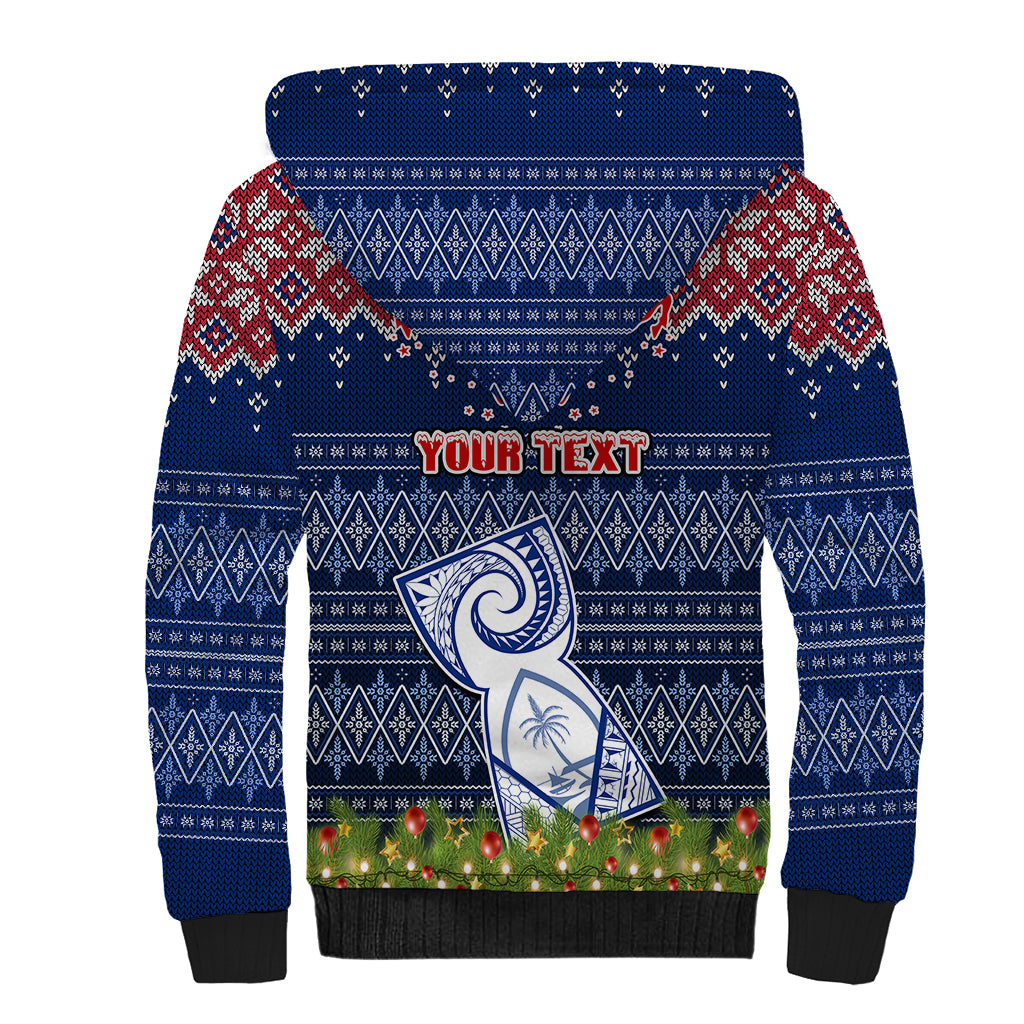 Personalised Guam Christmas Sherpa Hoodie Chamorro Guam Tattoos Beautiful Merry Xmas Snowflake LT03 - Polynesian Pride