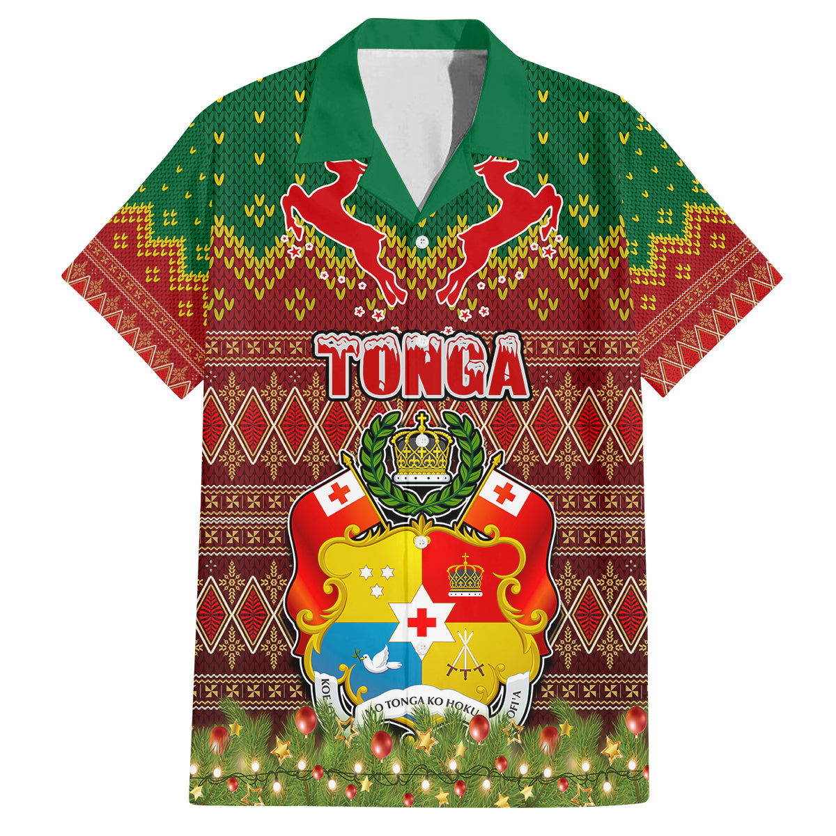 Tonga Christmas Kid Hawaiian Shirt Coat of Arms and Map Beautiful Merry Xmas Snowflake LT03 Kid Red - Polynesian Pride