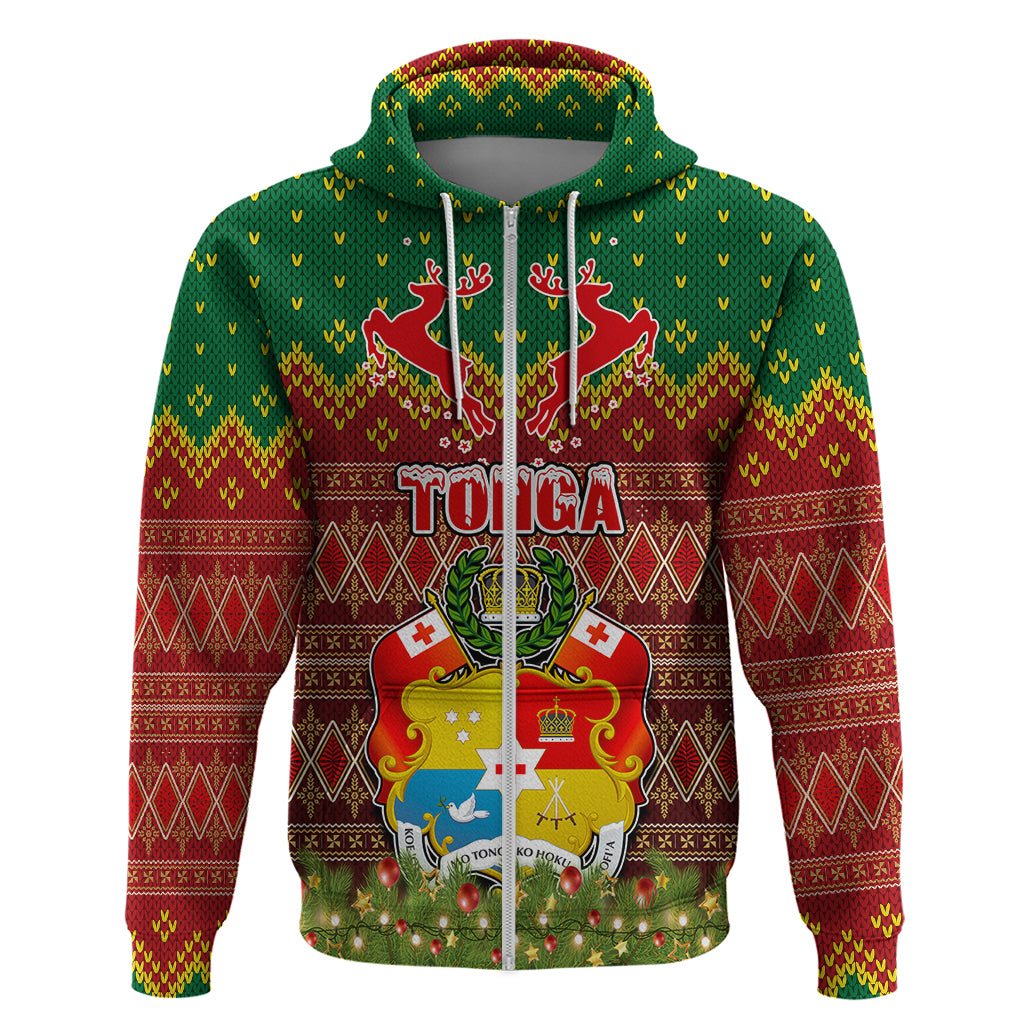 Personalised Tonga Christmas Hoodie Coat of Arms and Map Beautiful Merry Xmas Snowflake LT03 - Polynesian Pride