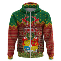 Personalised Tonga Christmas Hoodie Coat of Arms and Map Beautiful Merry Xmas Snowflake LT03 - Polynesian Pride