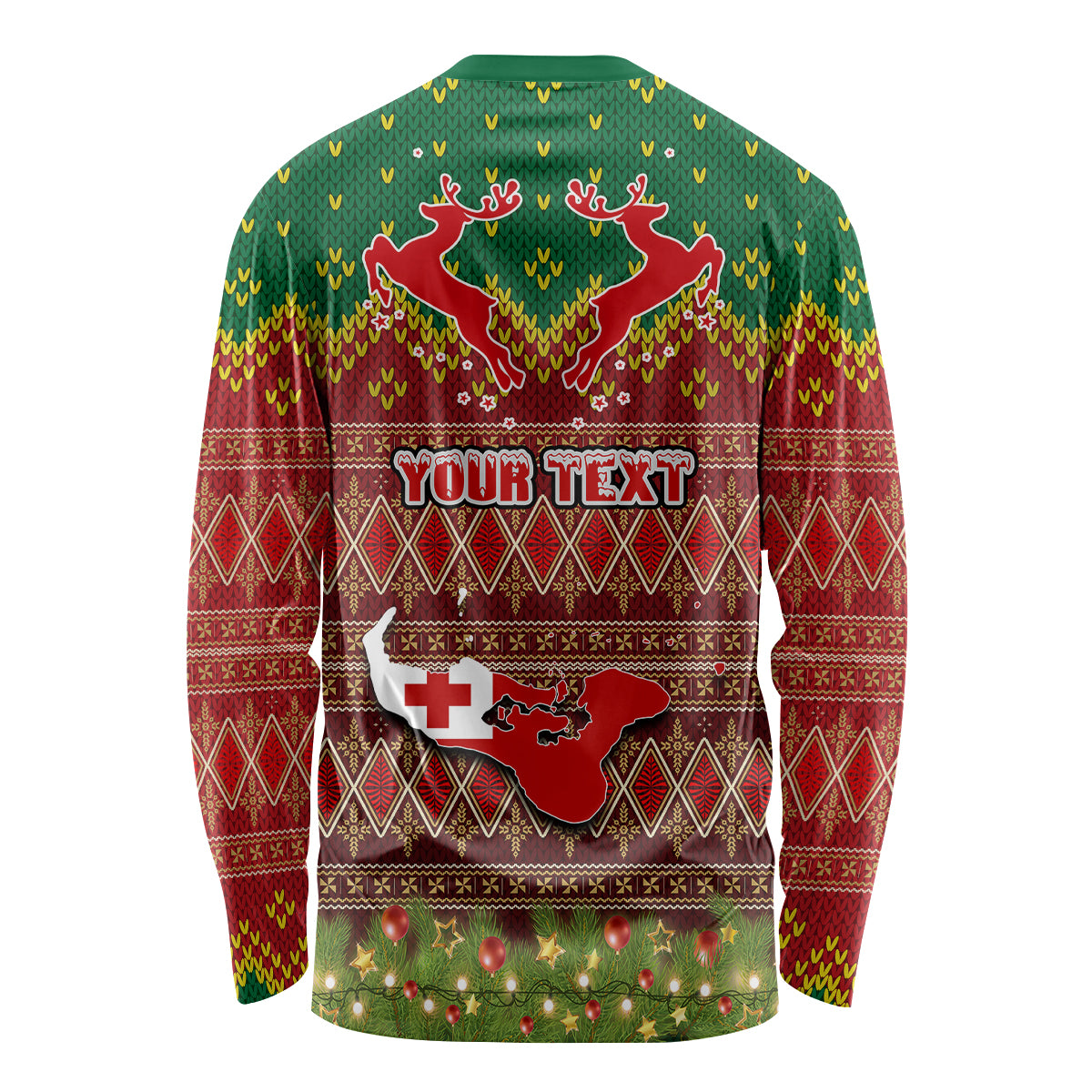 Personalised Tonga Christmas Long Sleeve Shirt Coat of Arms and Map Beautiful Merry Xmas Snowflake LT03 - Polynesian Pride