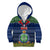 Niue Christmas Kid Hoodie Coat of Arms and Map Beautiful Merry Xmas Snowflake LT03 Zip Hoodie Blue - Polynesian Pride