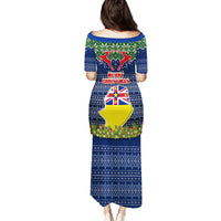 Niue Christmas Puletasi Coat of Arms and Map Beautiful Merry Xmas Snowflake LT03 - Polynesian Pride