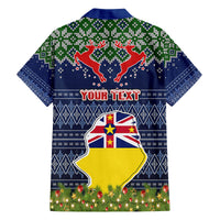 Personalised Niue Christmas Family Matching Tank Maxi Dress and Hawaiian Shirt Coat of Arms and Map Beautiful Merry Xmas Snowflake LT03 - Polynesian Pride