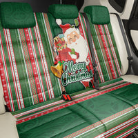 Kiribati Christmas Back Car Seat Cover Santa With Gift Bag Behind Ribbons Seamless Green Maori