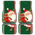 Custom Kiribati Christmas Car Mats Santa With Gift Bag Behind Ribbons Seamless Green Maori LT03 Green - Polynesian Pride