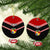 Tonga Ceramic Ornament Tonga Coat of Arms with Seamless Tapa Ngatu Pattern LT03 Black - Polynesian Pride