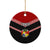 Tonga Ceramic Ornament Tonga Coat of Arms with Seamless Tapa Ngatu Pattern LT03 - Polynesian Pride