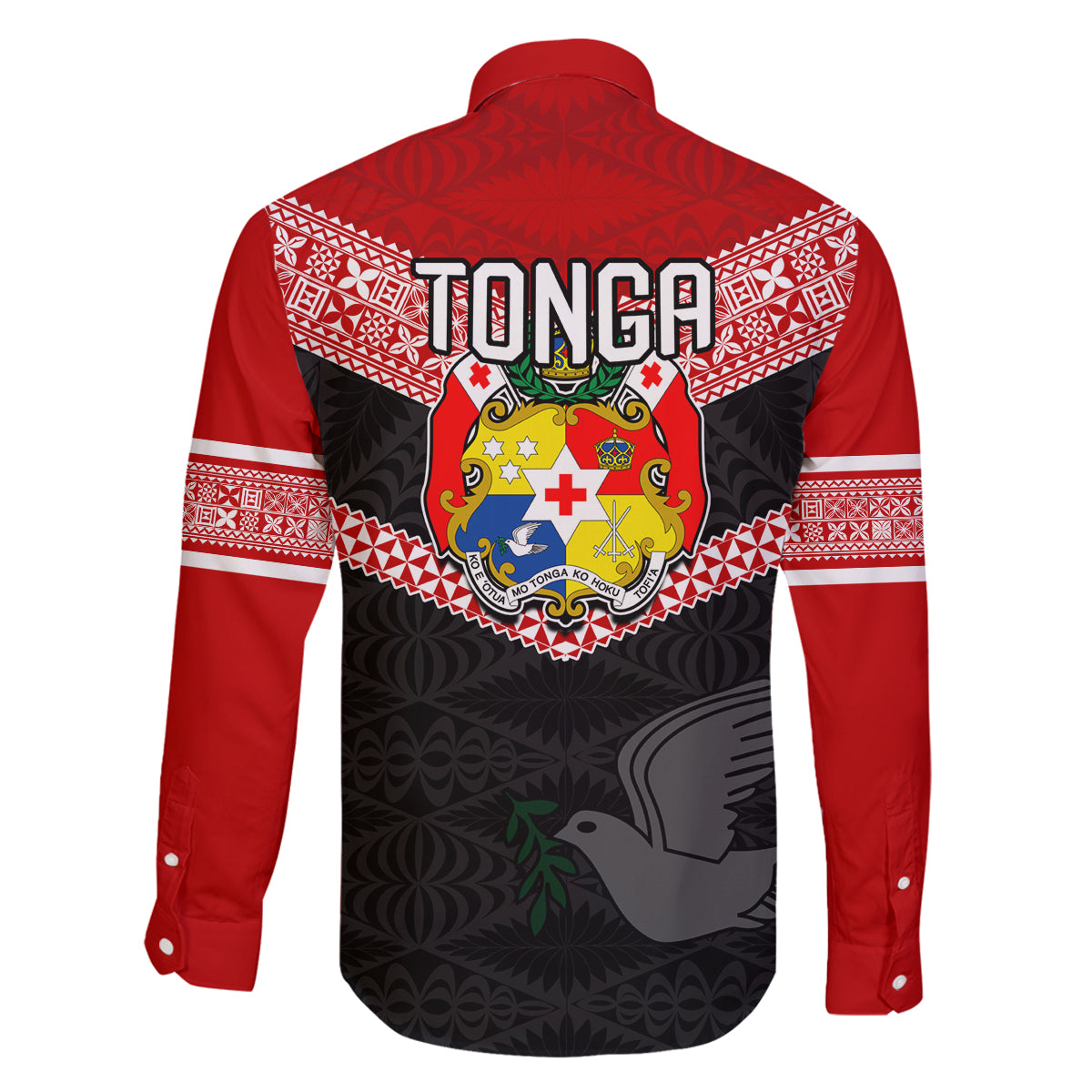 Tonga Family Matching Summer Maxi Dress and Hawaiian Shirt Tonga Coat of Arms with Seamless Tapa Ngatu Pattern LT03 - Polynesian Pride