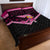 Personalised Tonga Christmas Quilt Bed Set Tongan Coat of Arms Santa With Ngatu Pattern Christmas Pink Style LT03 - Polynesian Pride
