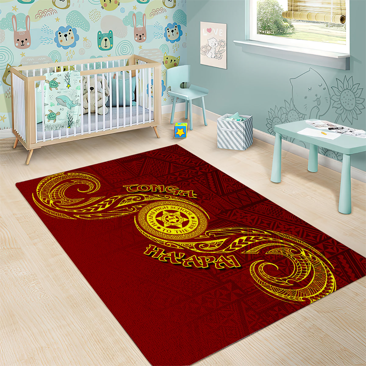 Tonga Ha'apai High School Area Rug Ngatu and Maori Ethnic Tribal Pattern LT03 - Polynesian Pride